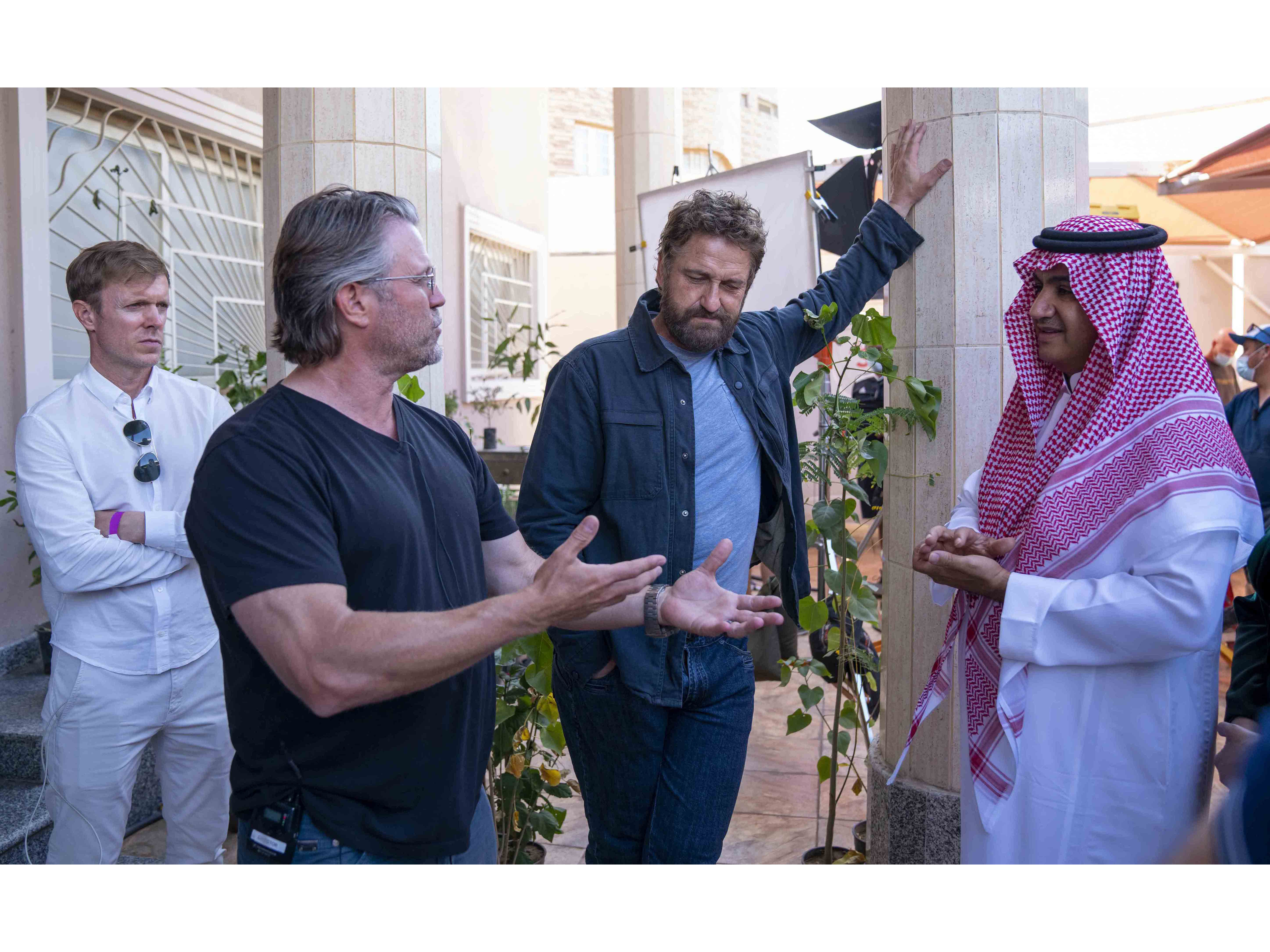 MBC STUDIOS KANDAHAR SET Waleed Al Ibrahim & Gerard Butler MBC STUDIOS KANDAHAR SET Waleed Al Ibrahim & Gerard Butler